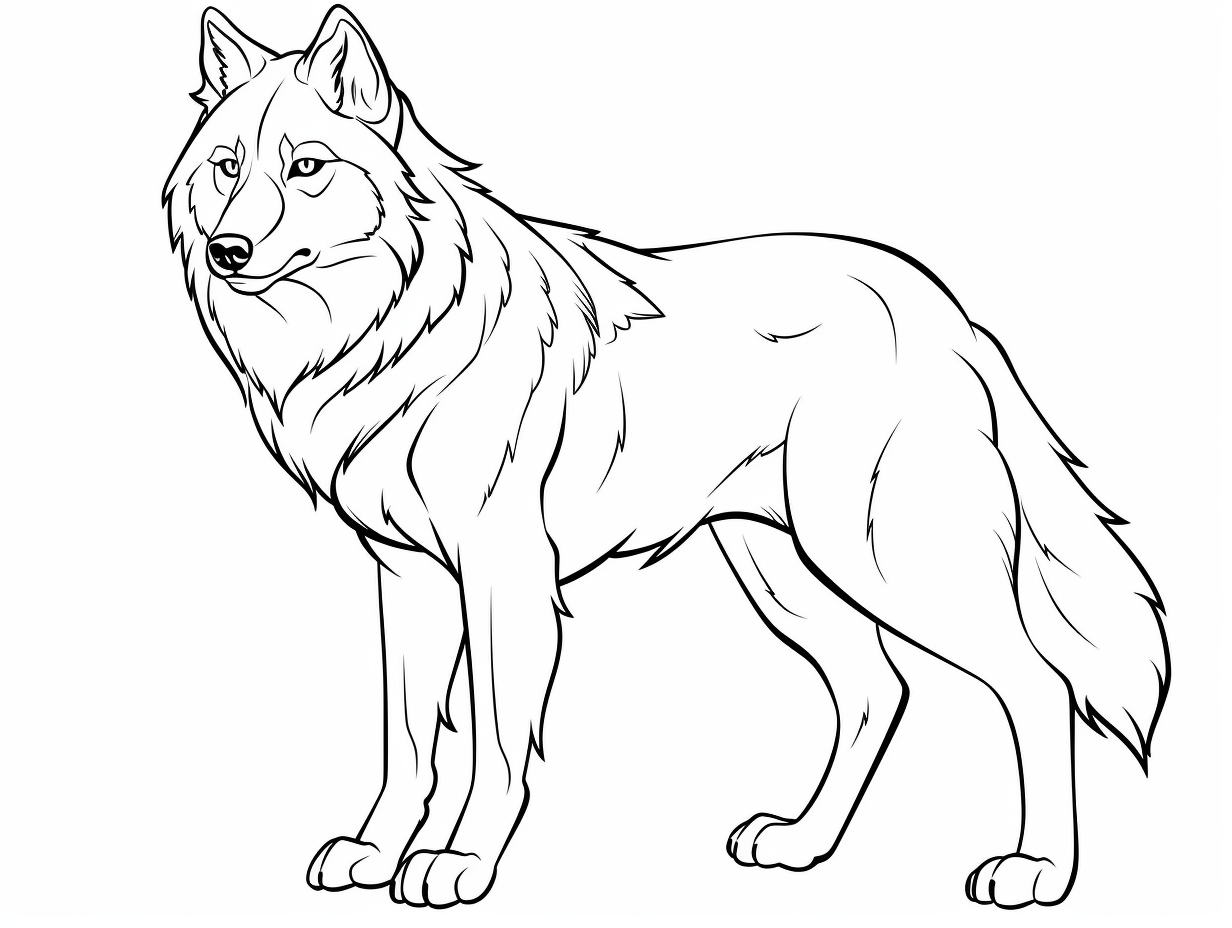 Friendly Wolf Coloring Sheet Coloring Page