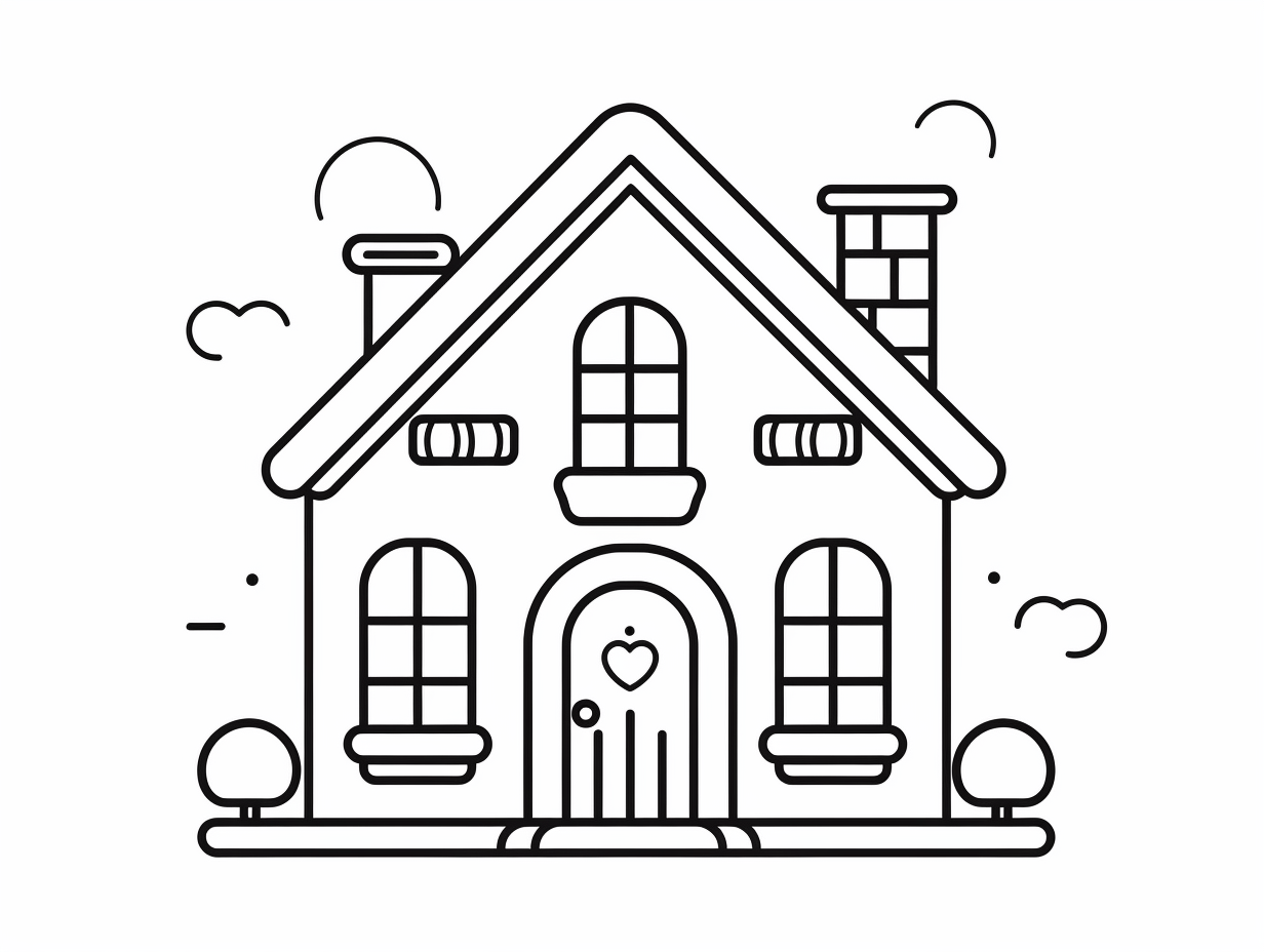 Fun House Coloring Activity Coloring Page