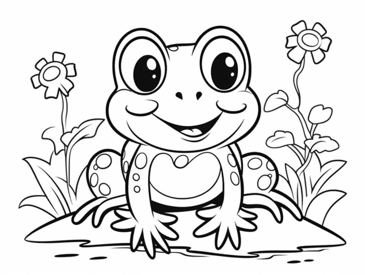 Jumping Frog Coloring Sheet Coloring Page