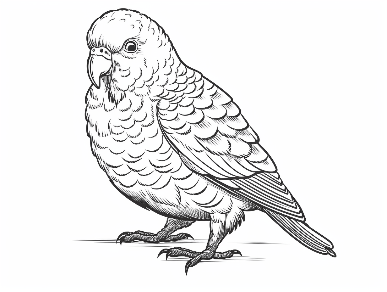 Simple Budgie Coloring Fun Coloring Page