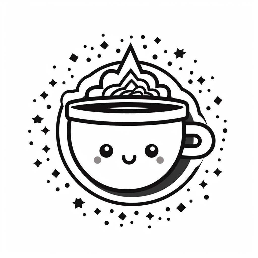 Simple Cup Coloring Design Coloring Page