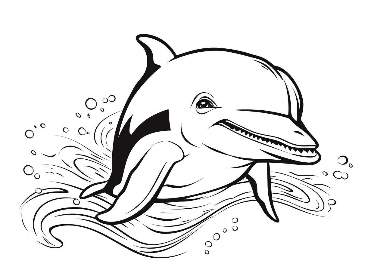 Simple Dolphin Coloring Page Coloring Page