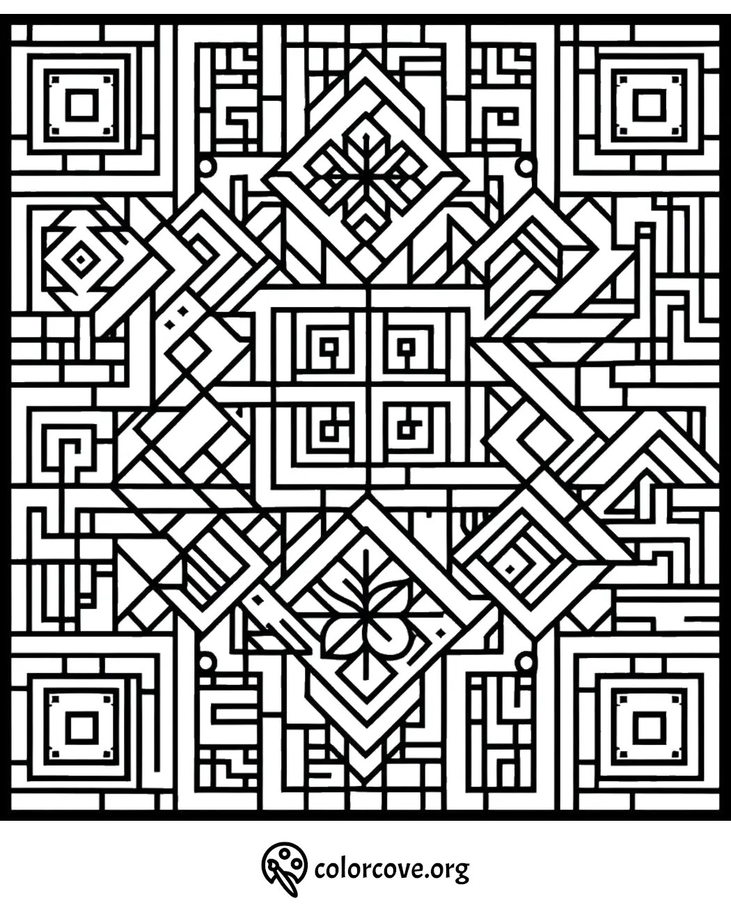 24 Free Geometric Coloring Pages The Color Cove