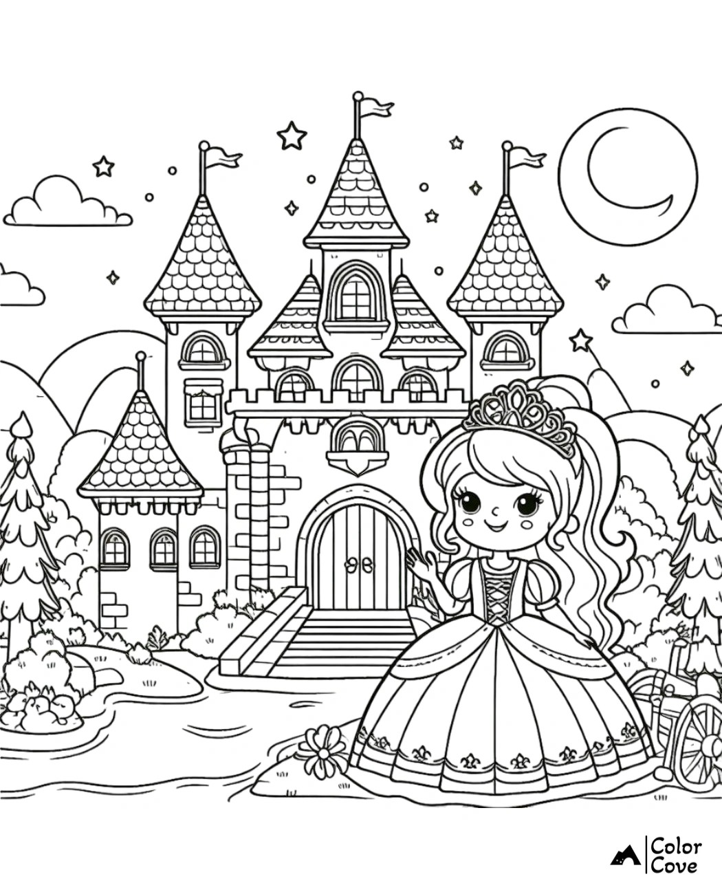 22 Free Princess Castle Coloring Pages The Color Cove