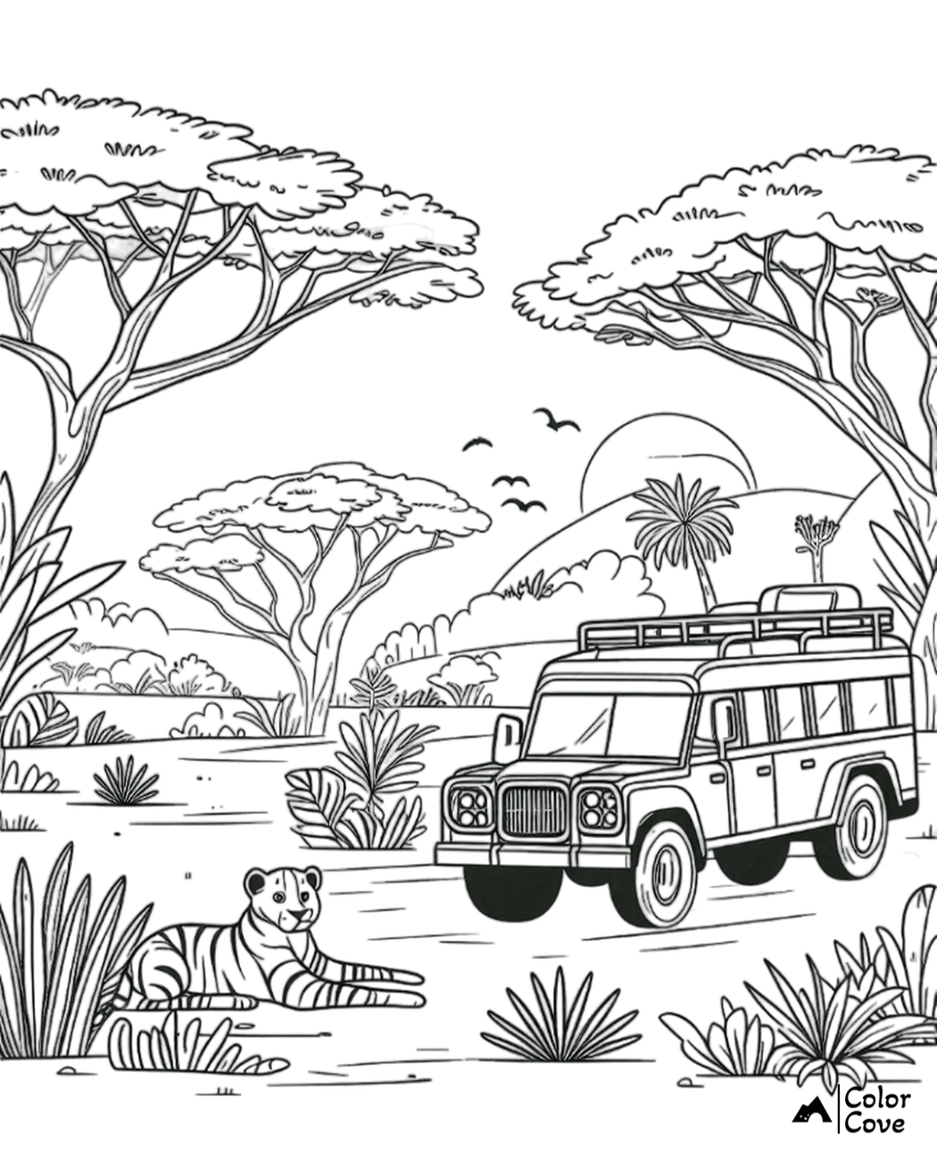 14 Safari Coloring Pages The Color Cove