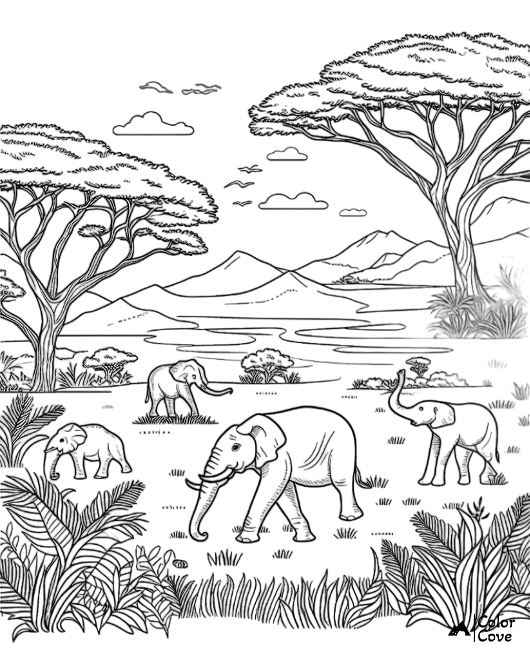 14 Safari Coloring Pages The Color Cove