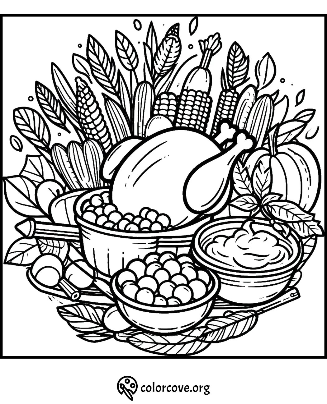 18 Free Thanksgiving Coloring Pages The Color Cove