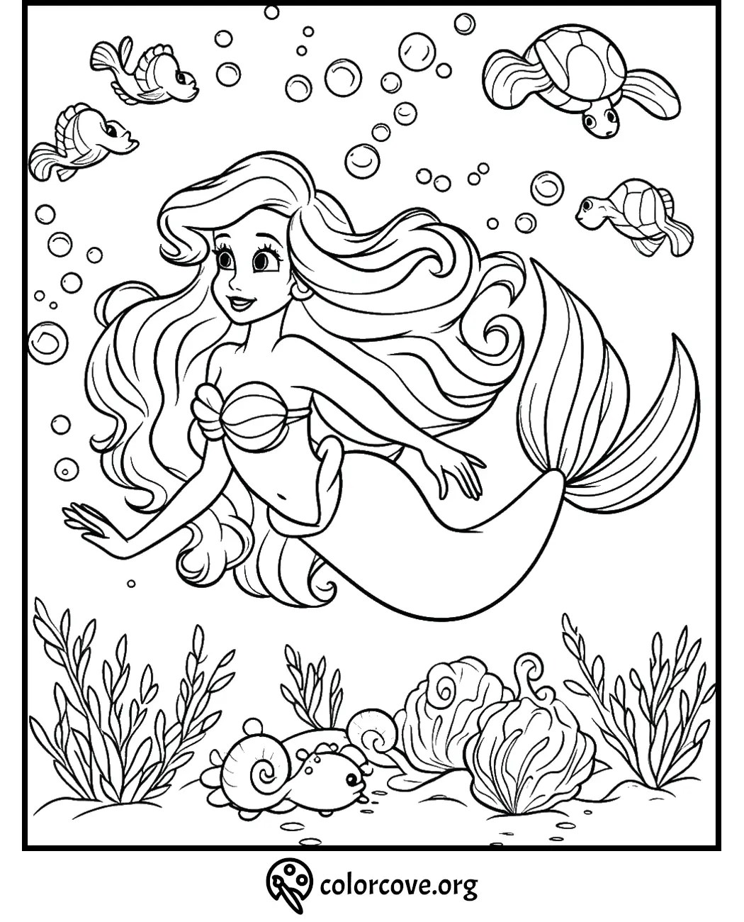 25 Free The Little Mermaid Coloring Pages The Color Cove