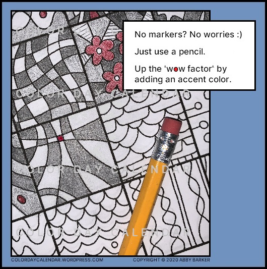 ColorInEachDay Calendar COLORING BOOK