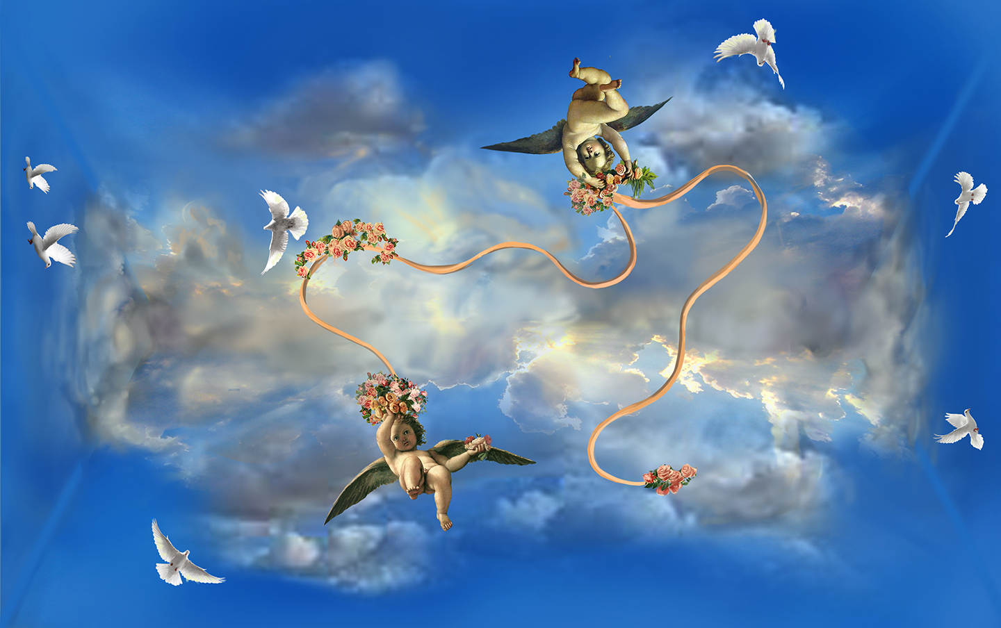 Residential Ceiling Mural Completed The Color Dreamers