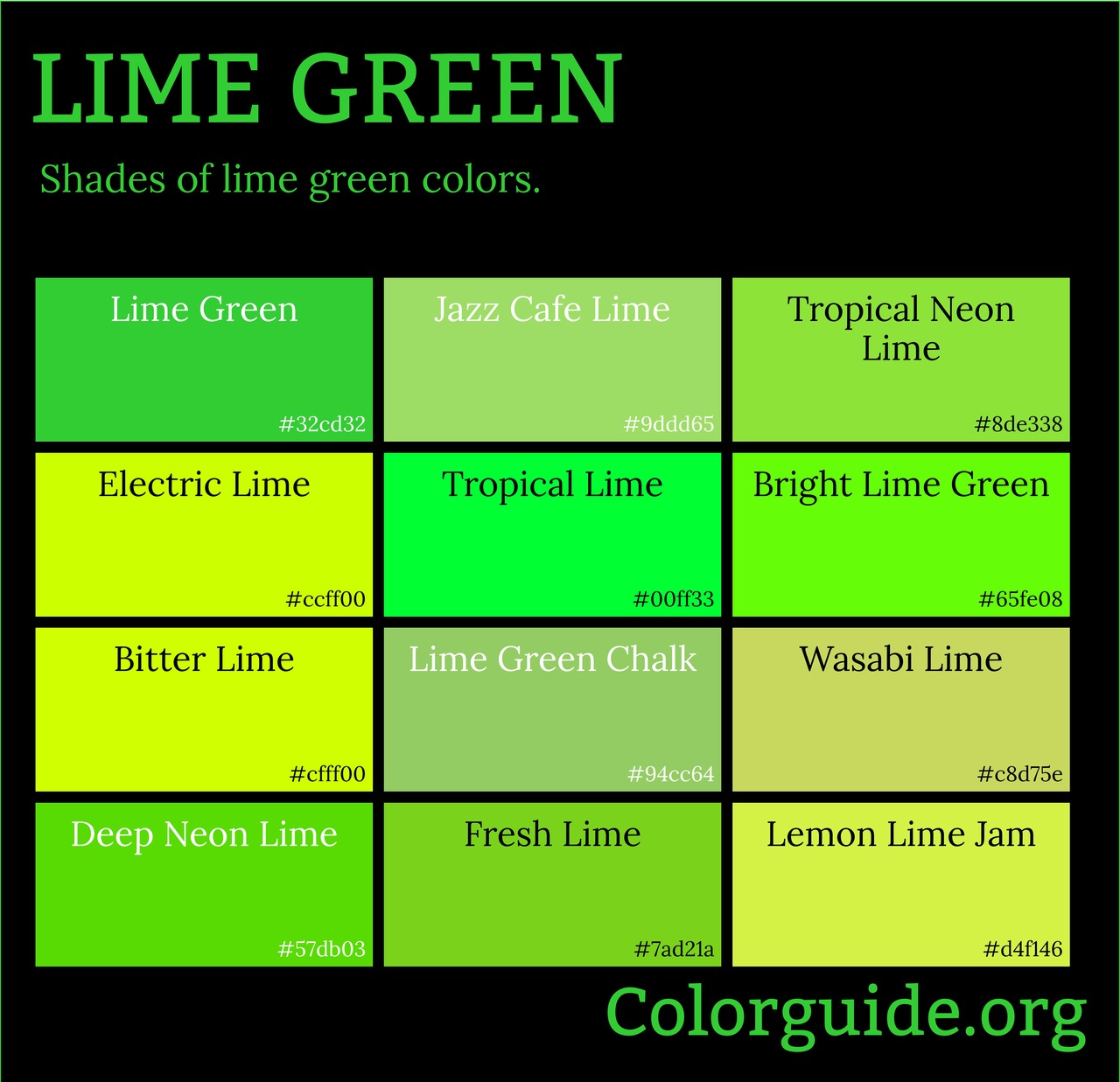 48 Types of Lime Green