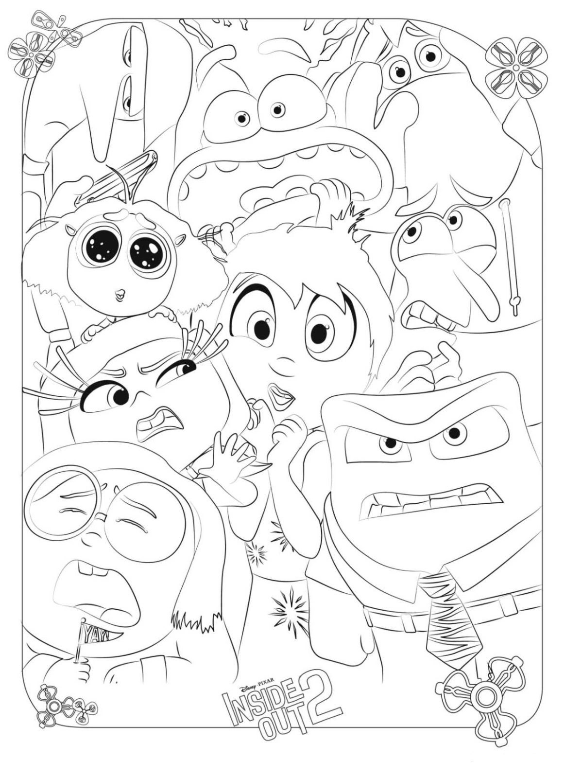 Emotions In Inside Out 2 Coloring Pages