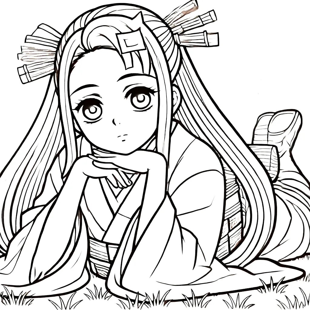39+ Nezuko Coloring Pages Cutest Demon of Demon Slayer