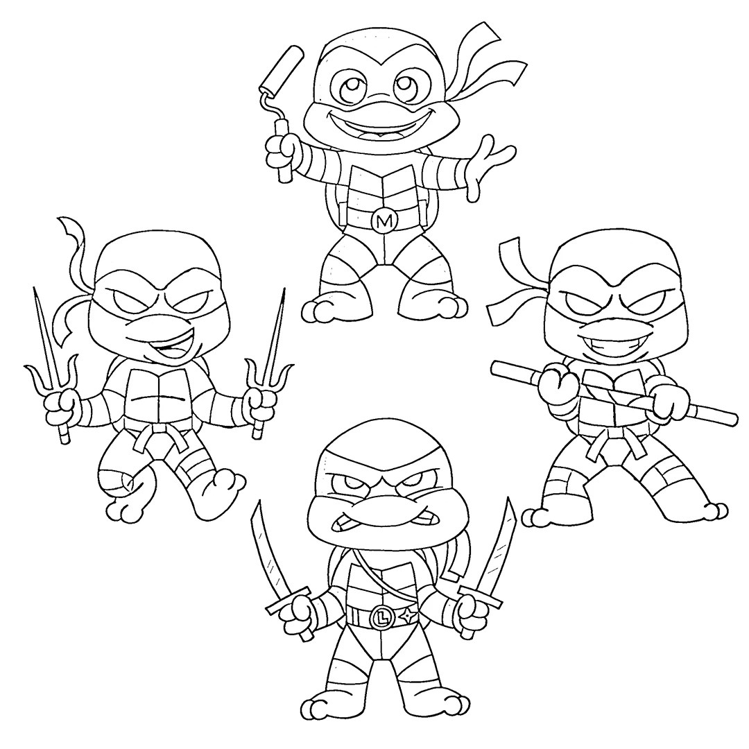 47+ Målarbilder Ninja Turtles Gå med i actionscenerna