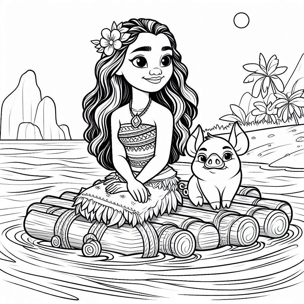 74+ Moana 2 para Colorir PDF Colorindo novos personagens