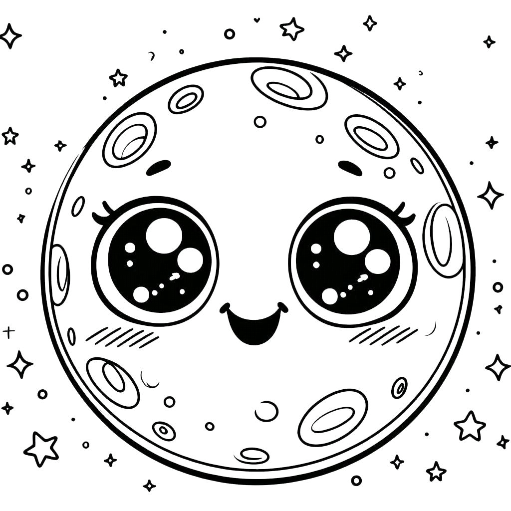 42+ Moon Coloring Pages PDF Exclusive Download and Color