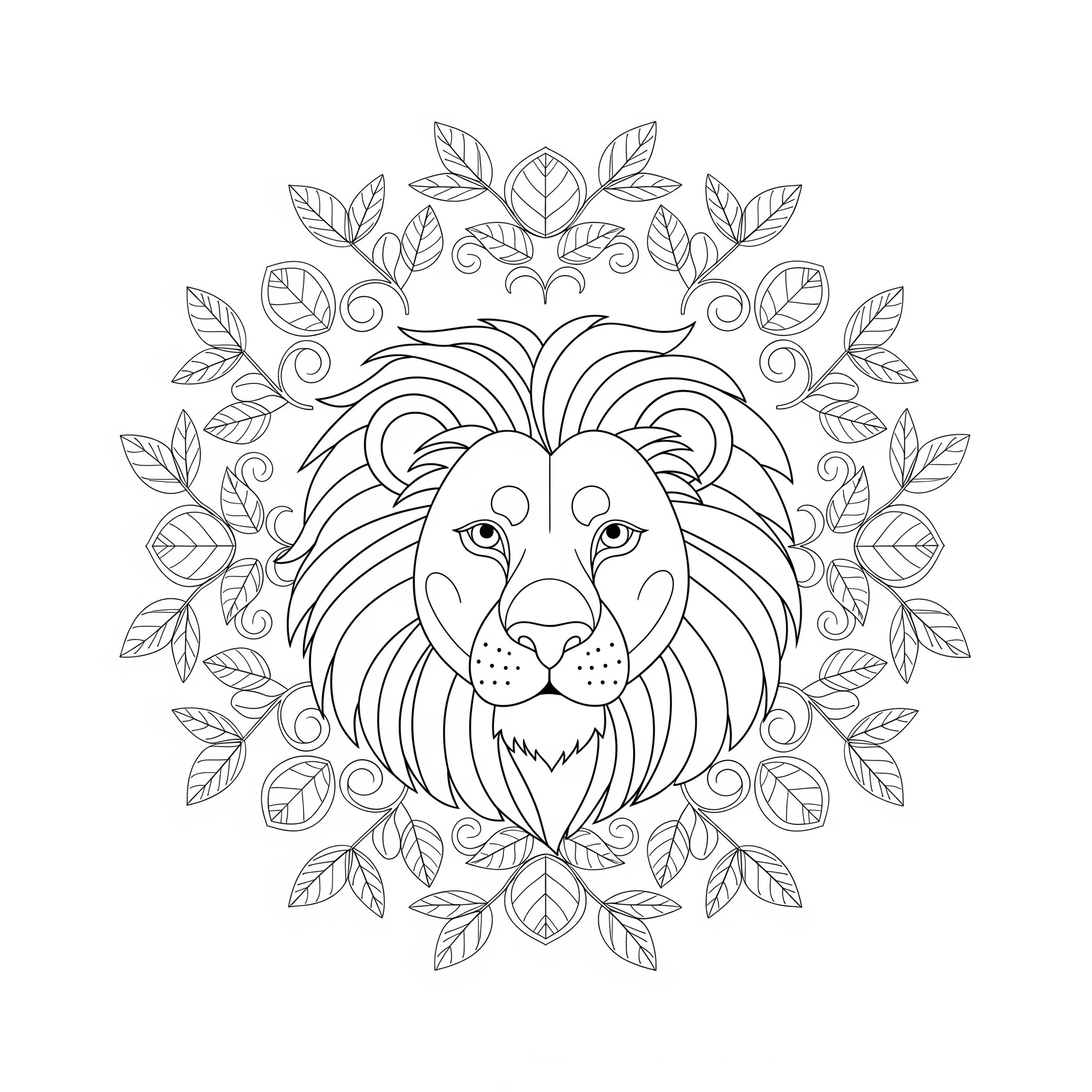 22+ Coloring Mandala Lion Strength and Serenity Coloring Page