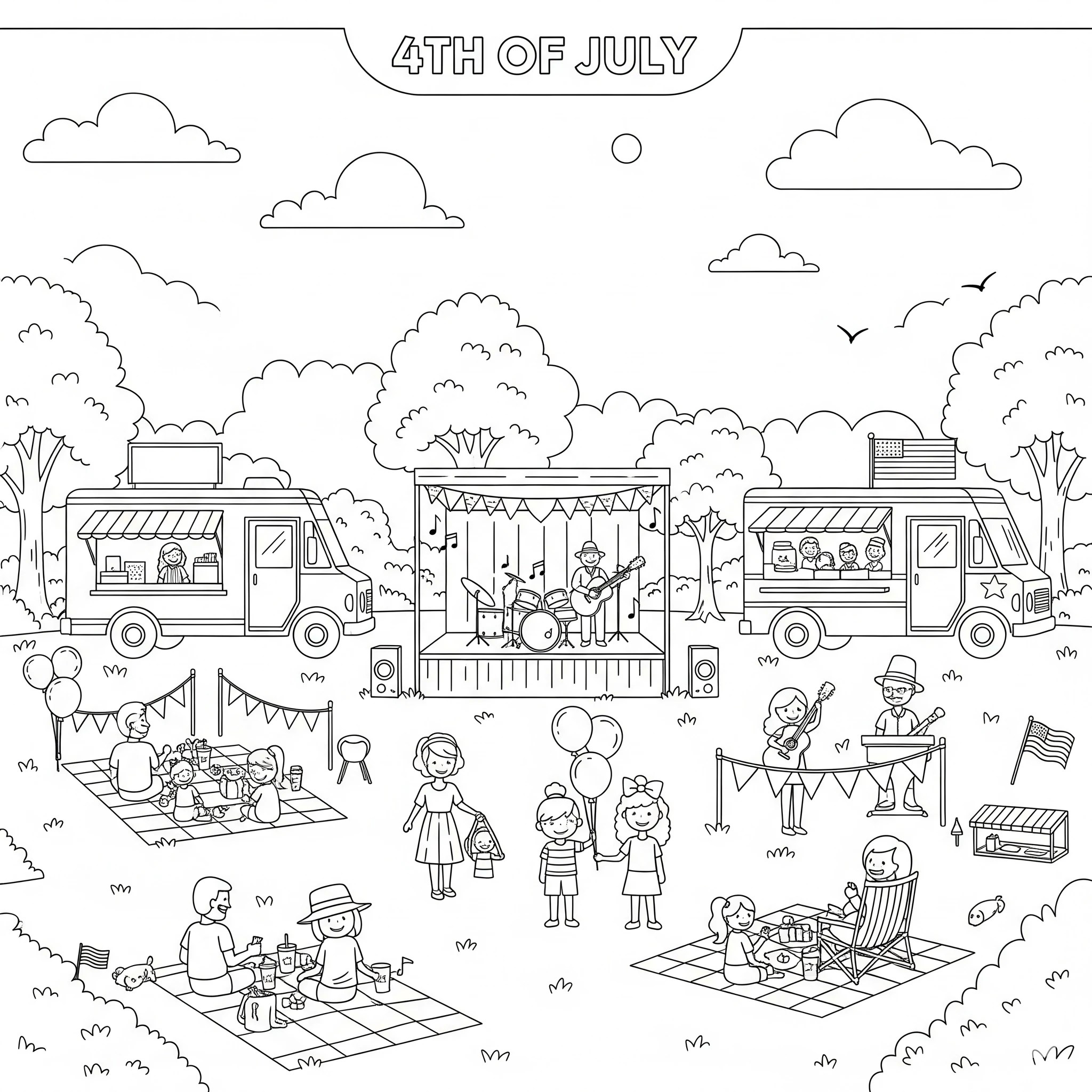 25+ 4th of July Coloring Pages PDF Flags, Fires and Freedom