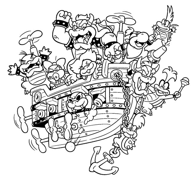 27+ Desenhos do Bowser (Mario) para Imprimir e Colorir/Pintar