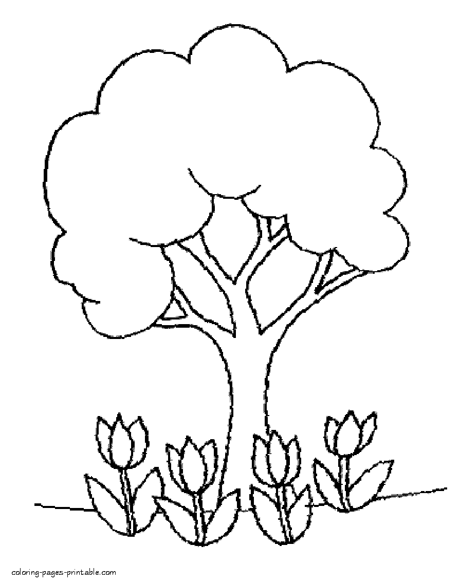Spring Tree Coloring Pages