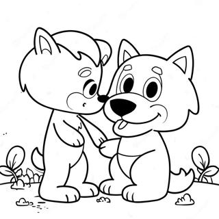 Steve And Maggie Playing Together Coloring Page | Coloring-Pages.com