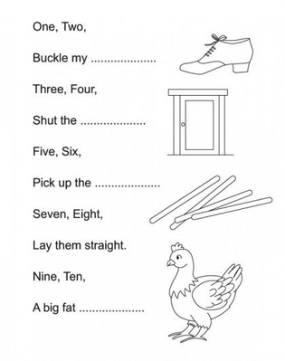 One Two Buckle My Shoe Coloring Page