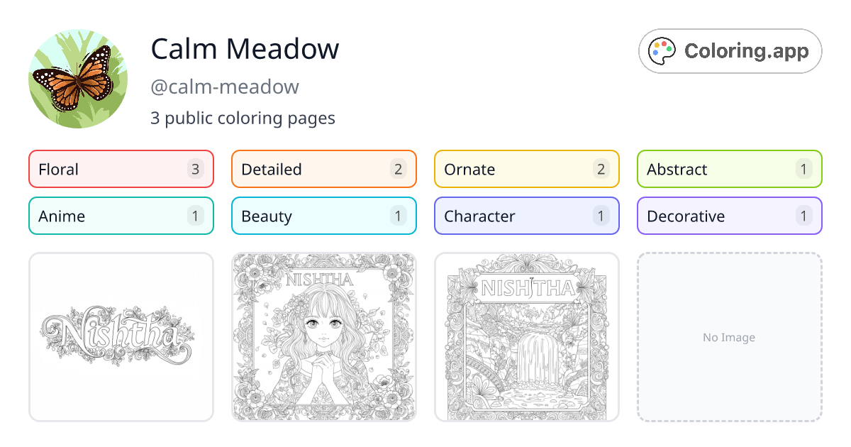 Calm Meadow (calmmeadow) • Coloring.app