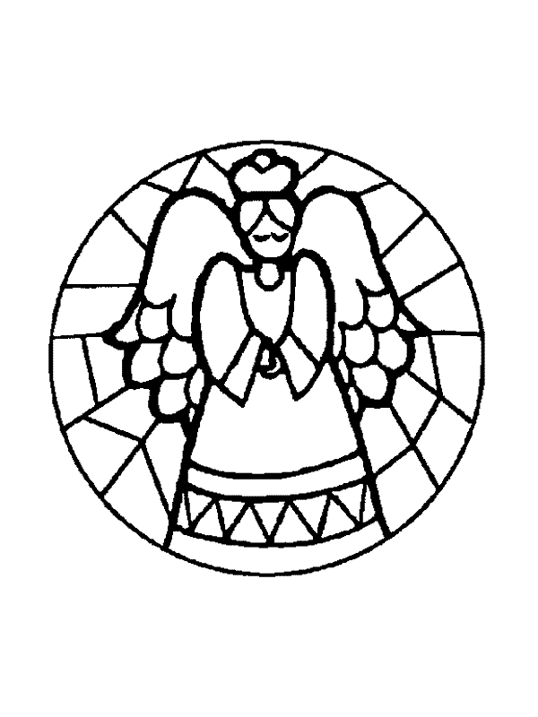 Coloring page Prayer angel stained glass Coloring.me