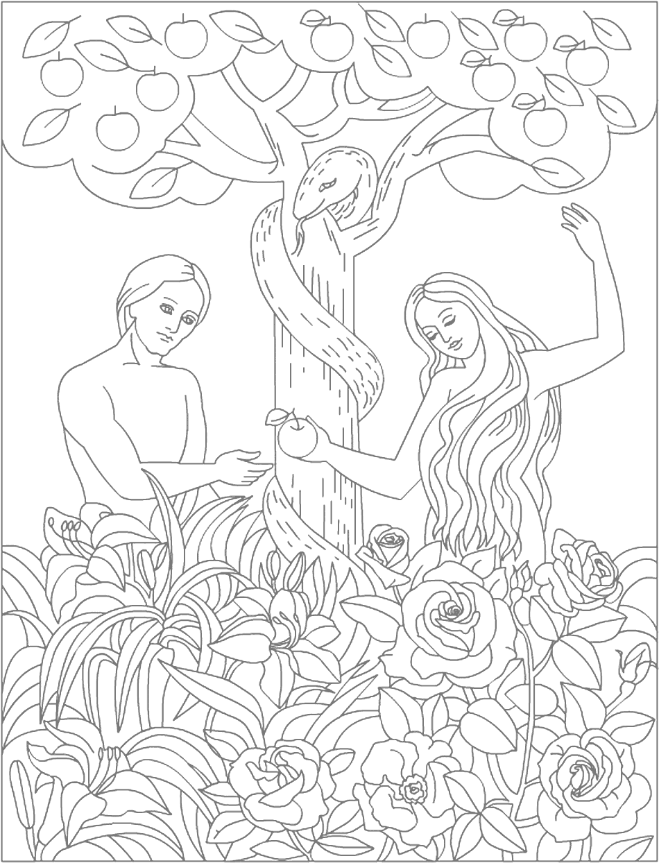 Adam and Eve Coloring Pages – Printable Coloring Pages. FREE