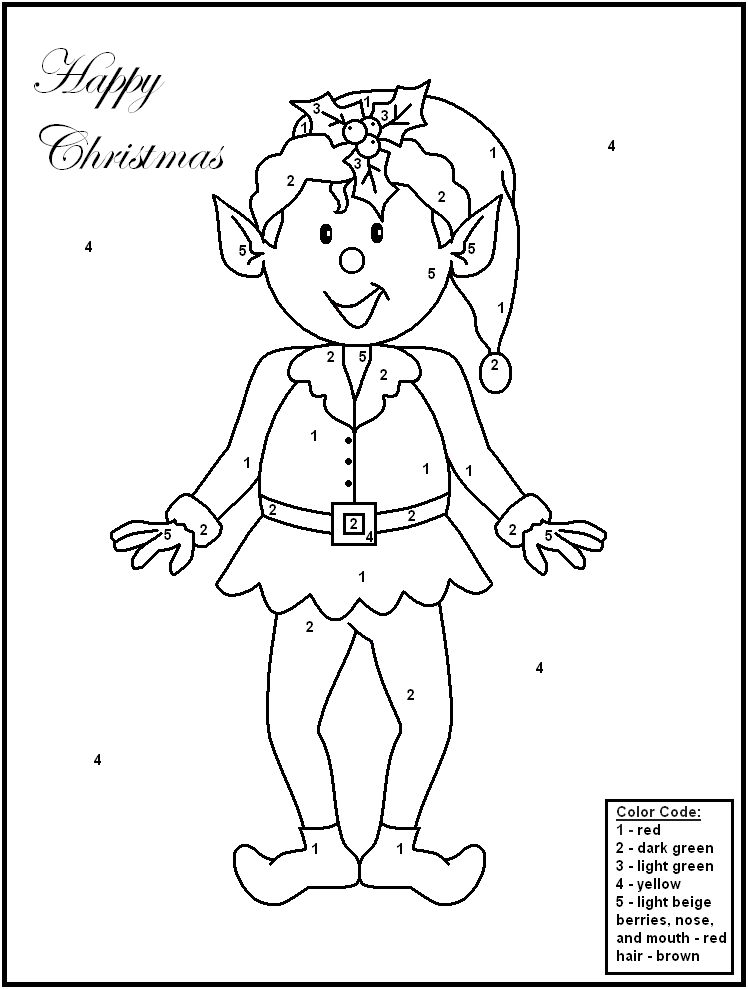 Christmas Color by Number Printables ⋆ coloring.rocks!