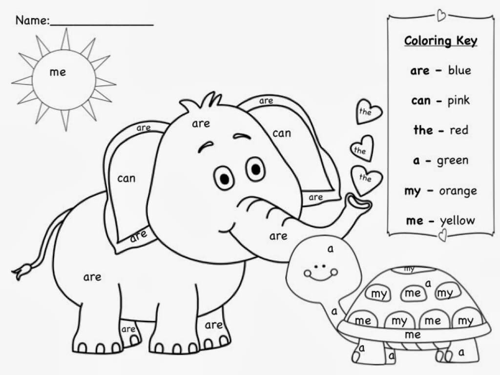 Kindergarten Coloring Pages and Worksheets Printable Coloring Pages. FREE