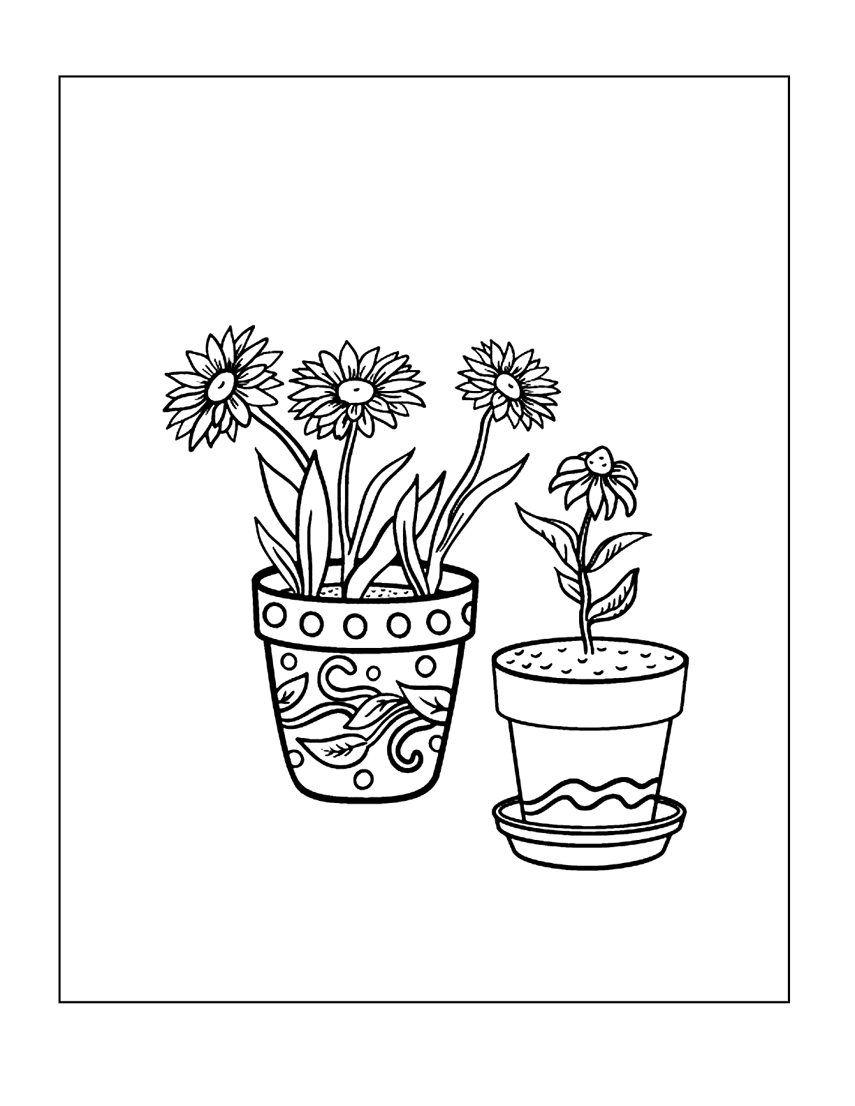 Flower Pot Coloring Pages Printable Coloring Pages