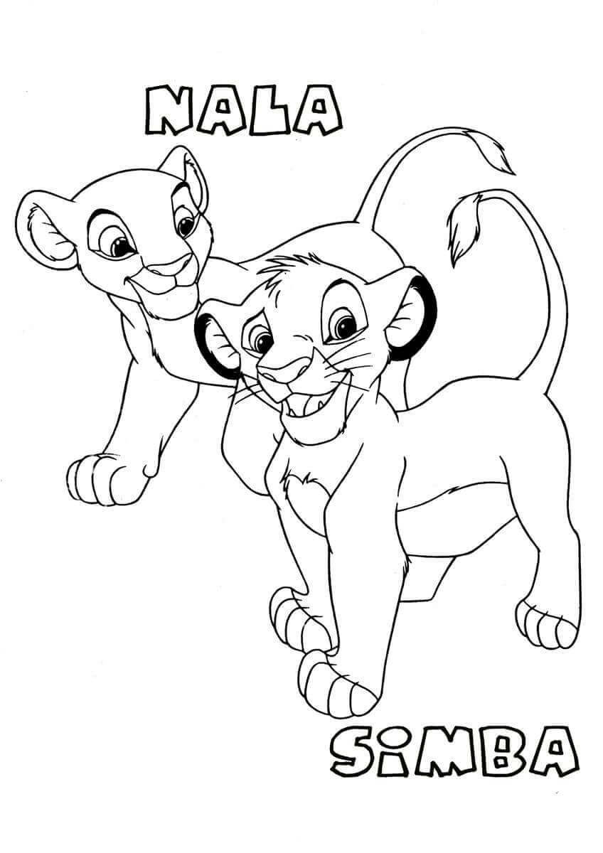 Nala And Simba Coloring Page Printable Coloring Pages