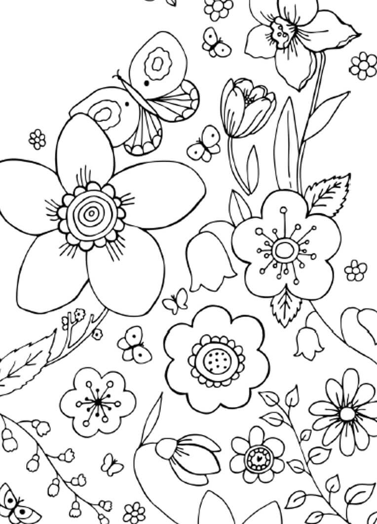 Flower Coloring Pages for Adults Printable Coloring Pages