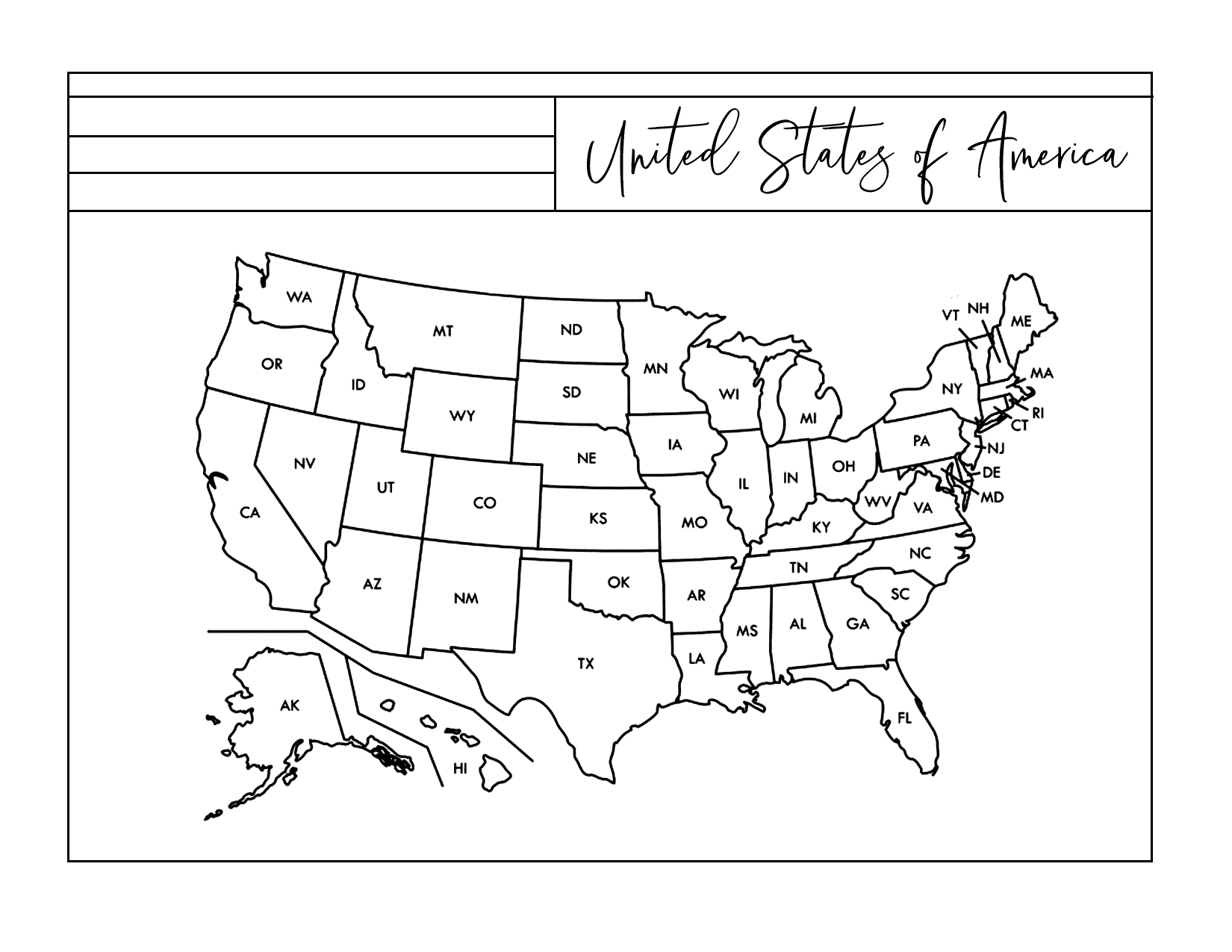 US Map Coloring Pages Printable Coloring Pages. FREE