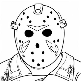 Jason Voorhees Classic Mask Coloring Page (55753-44115)
