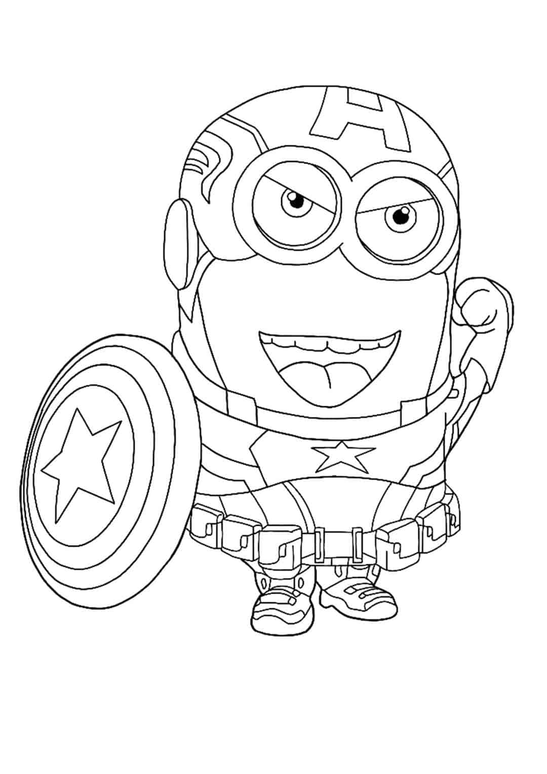 Coloriage Minion Avengers Captain America 4 Coloriages à Imprimer