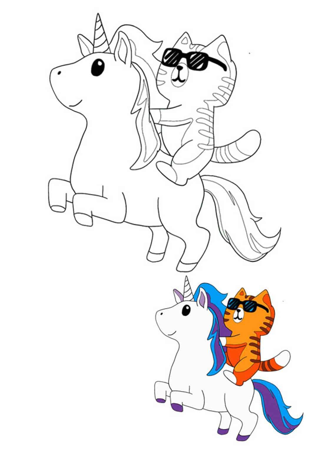Unicorn Cat Coloring Pages 4 Free Printable Coloring Sheets (2021)