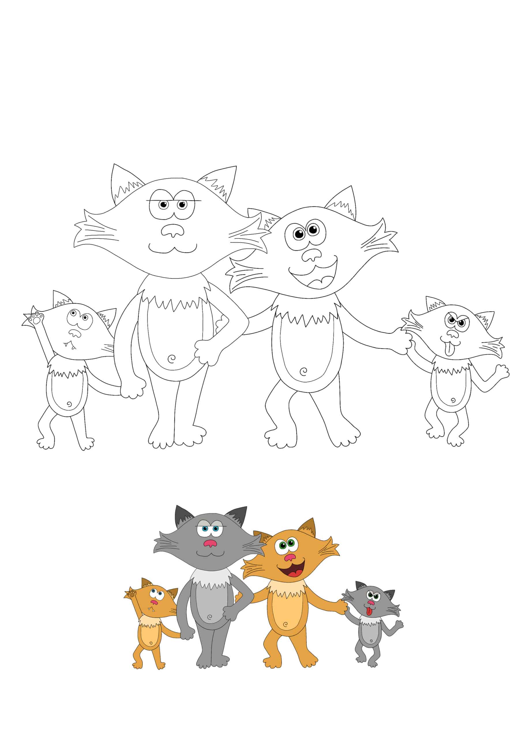 Cat Family Coloring Pages 2 Free Coloring Sheets (2021)