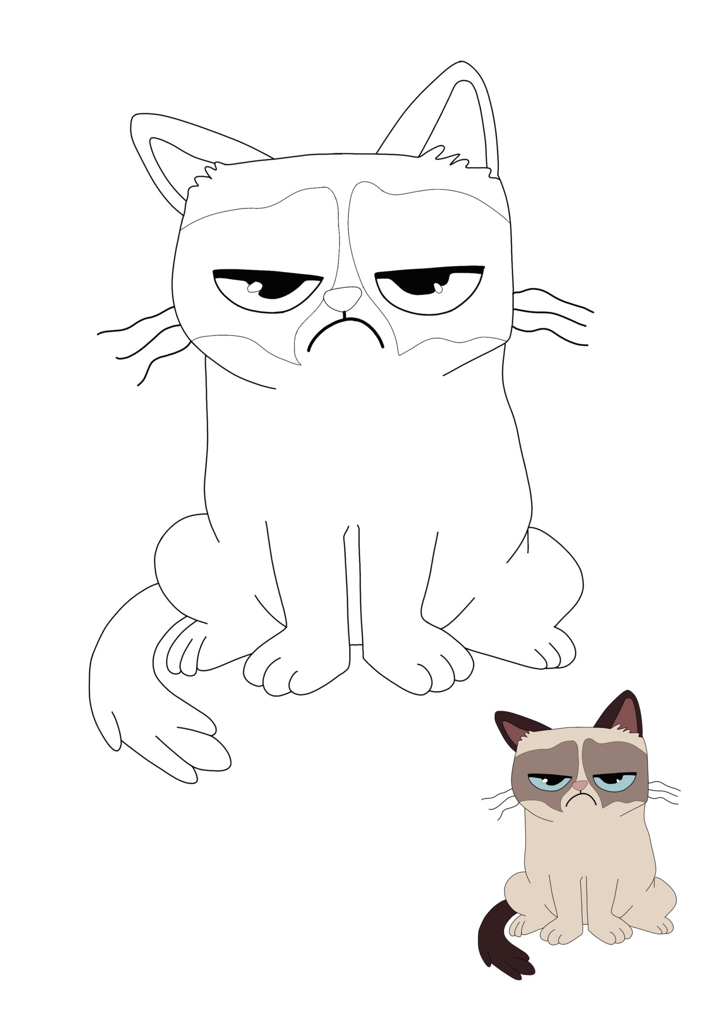 Grumpy Cat Coloring Pages 2 Free Coloring Sheets (2021)