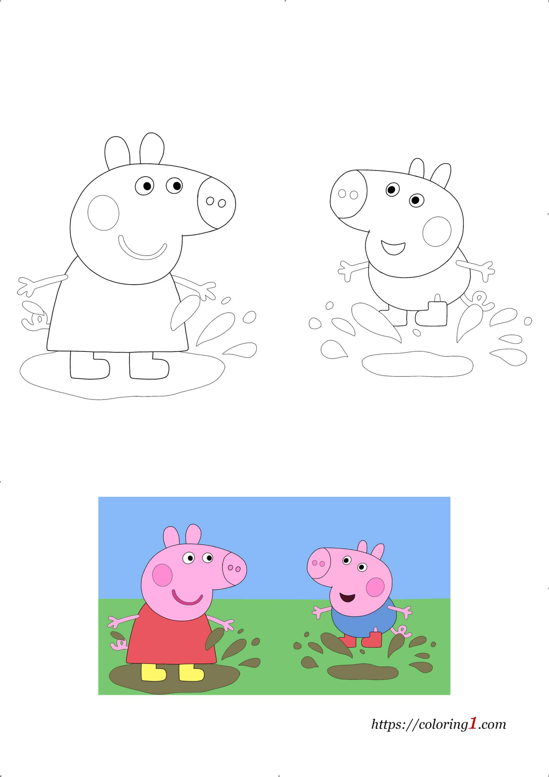 Peppa Pig And Coloring Pages 2 Free Coloring Sheets (2021)