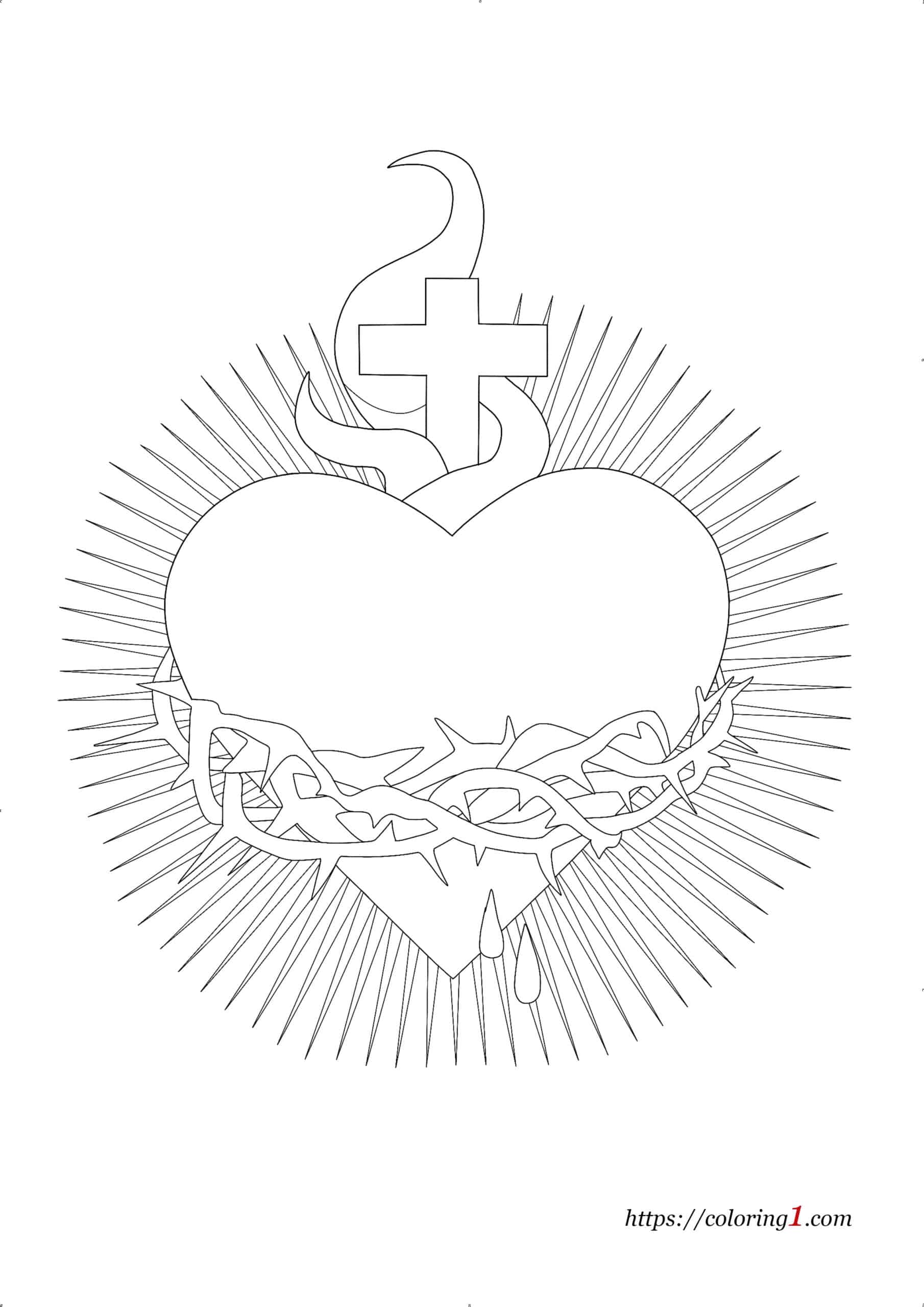 Sacred Heart Coloring Pages 2 Free Coloring Sheets (2021)