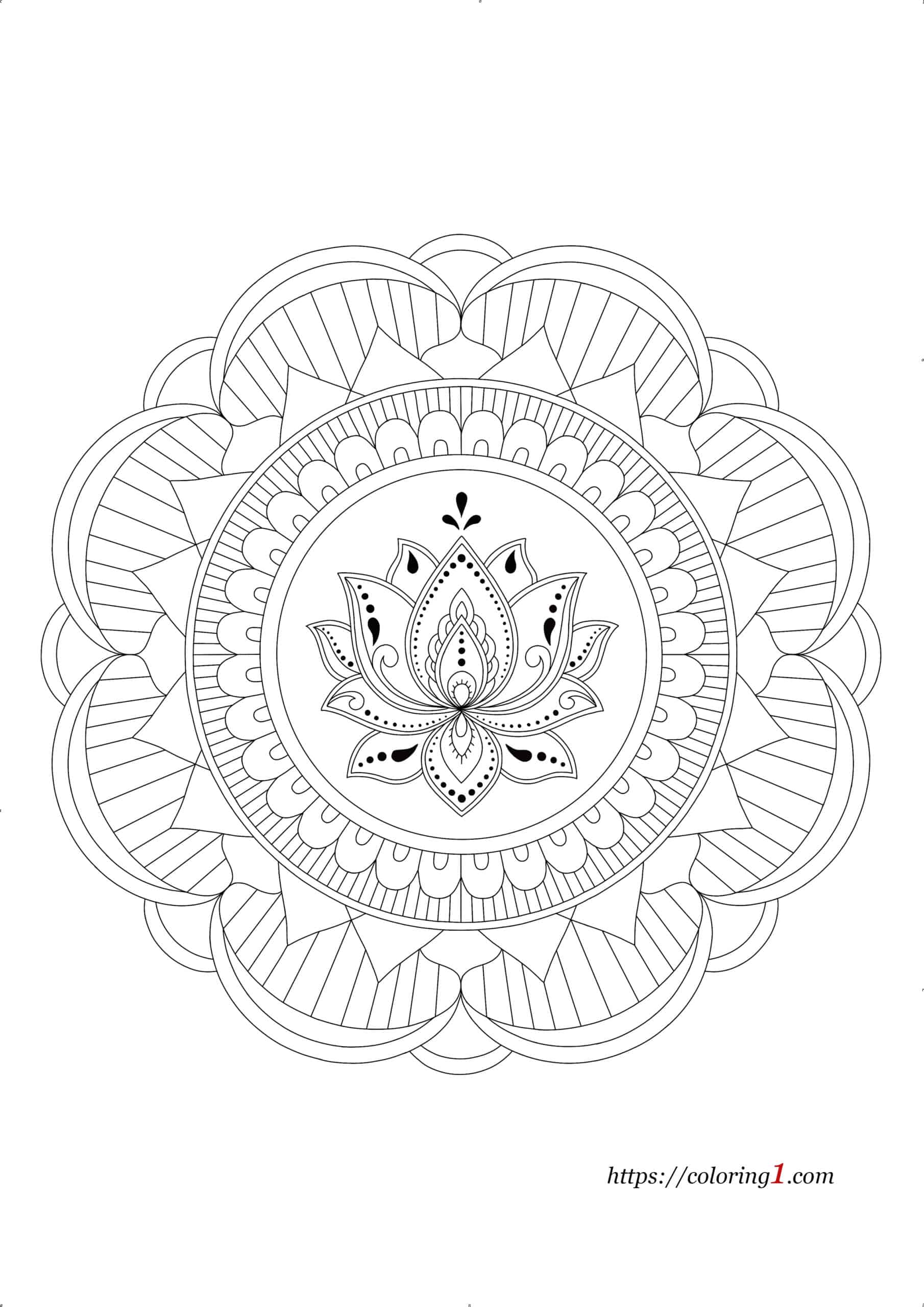 Lotus Flower Mandala Coloring Pages 2 Free Coloring Sheets (2021)
