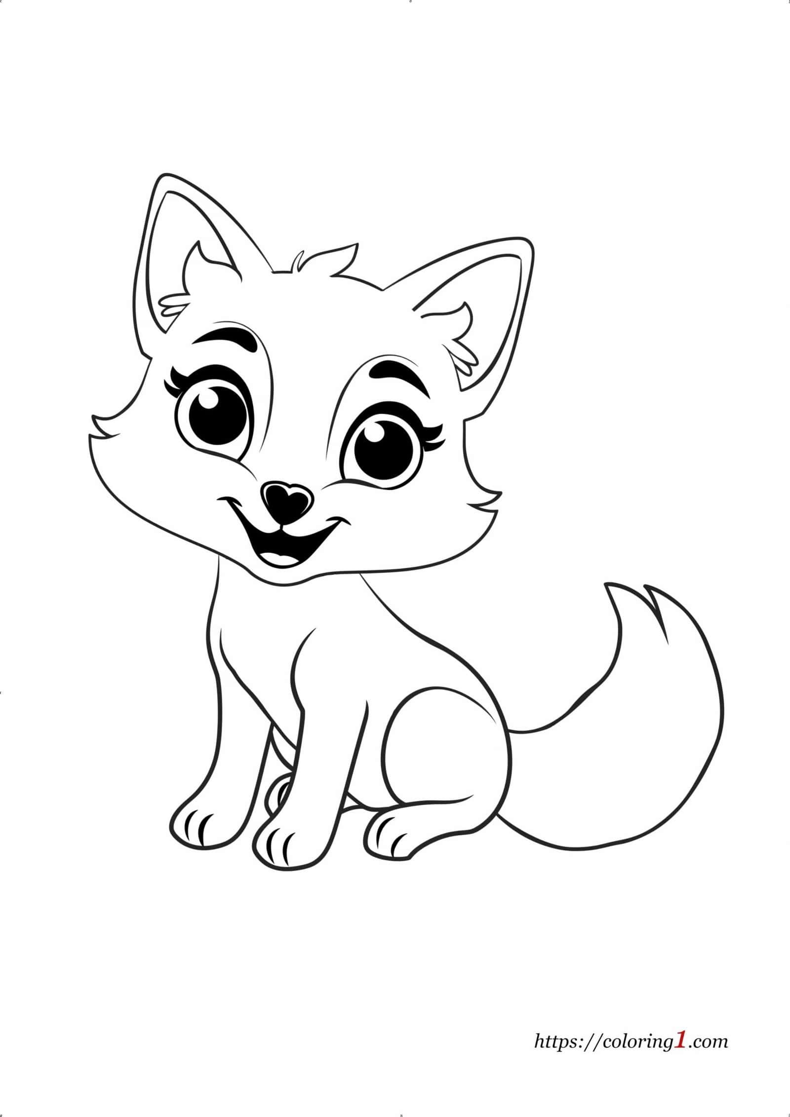 Cute Fox Free Coloring Sheet (2024)