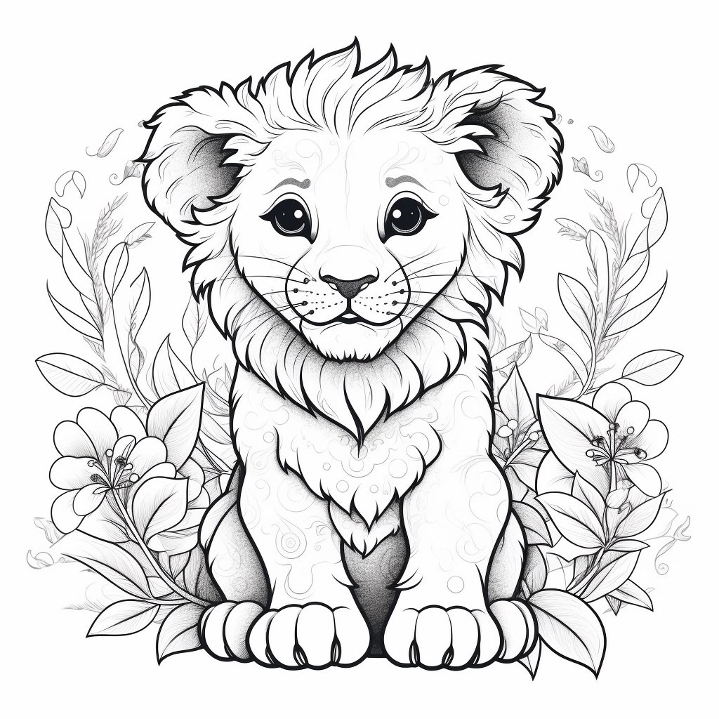 Baby Lion Coloring Page Coloring Art