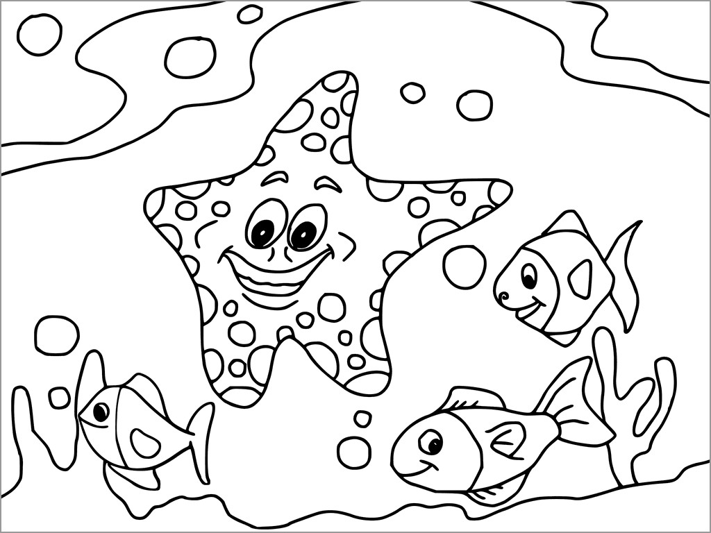 Starfish Coloring Pages ColoringBay