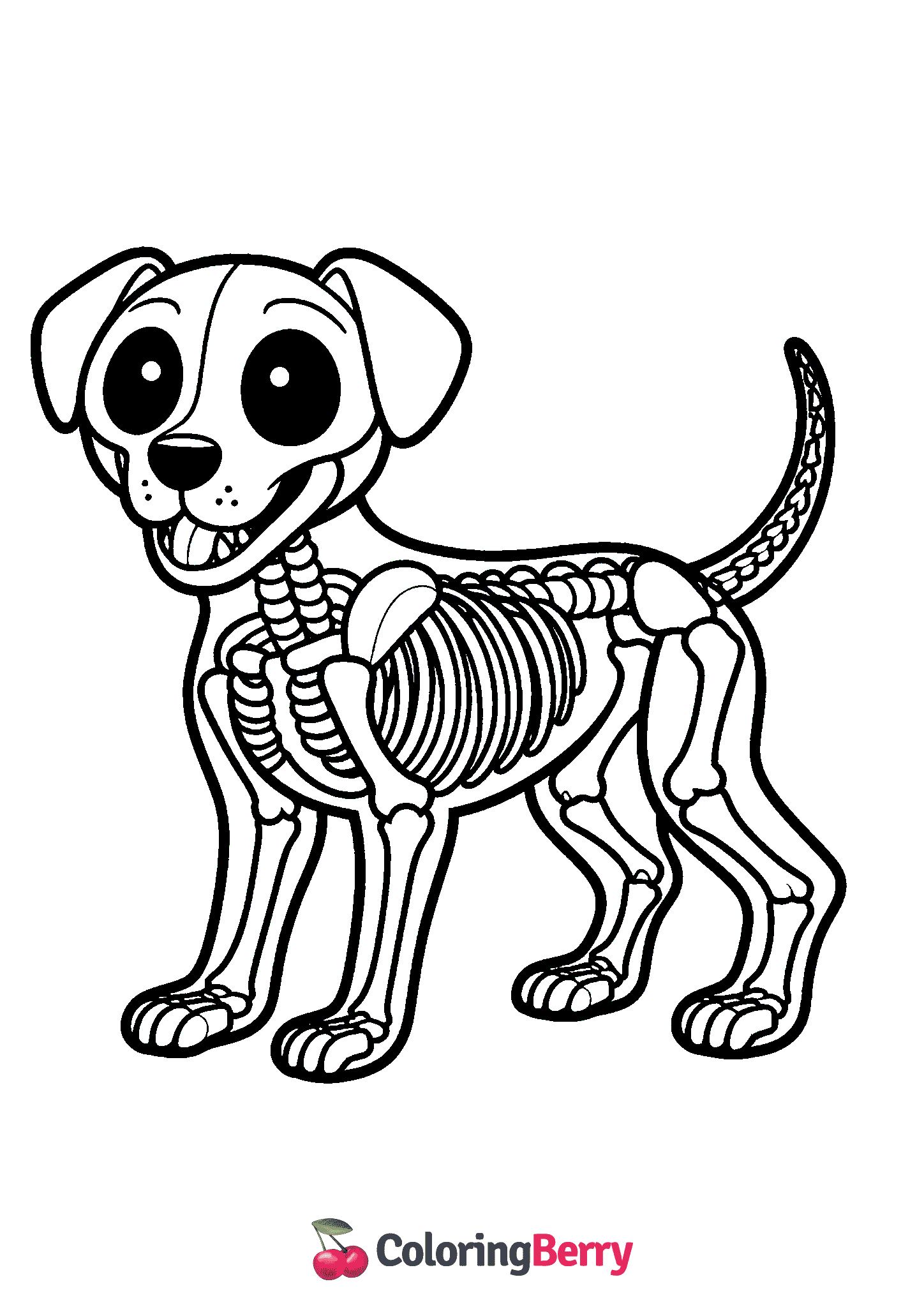 Dog Skeleton Coloring Page (Free PDF Printable)