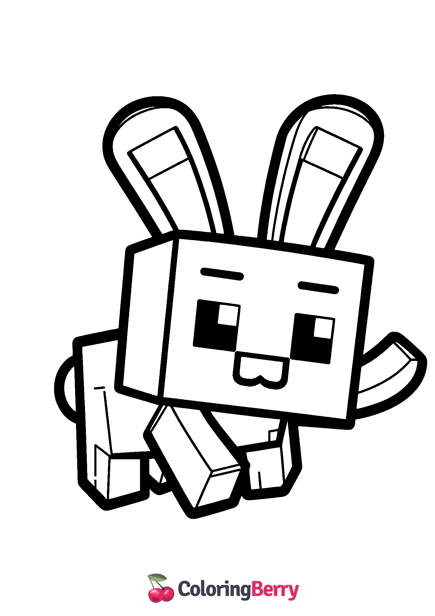 Minecraft Bunny Coloring Page (Free PDF Printable)