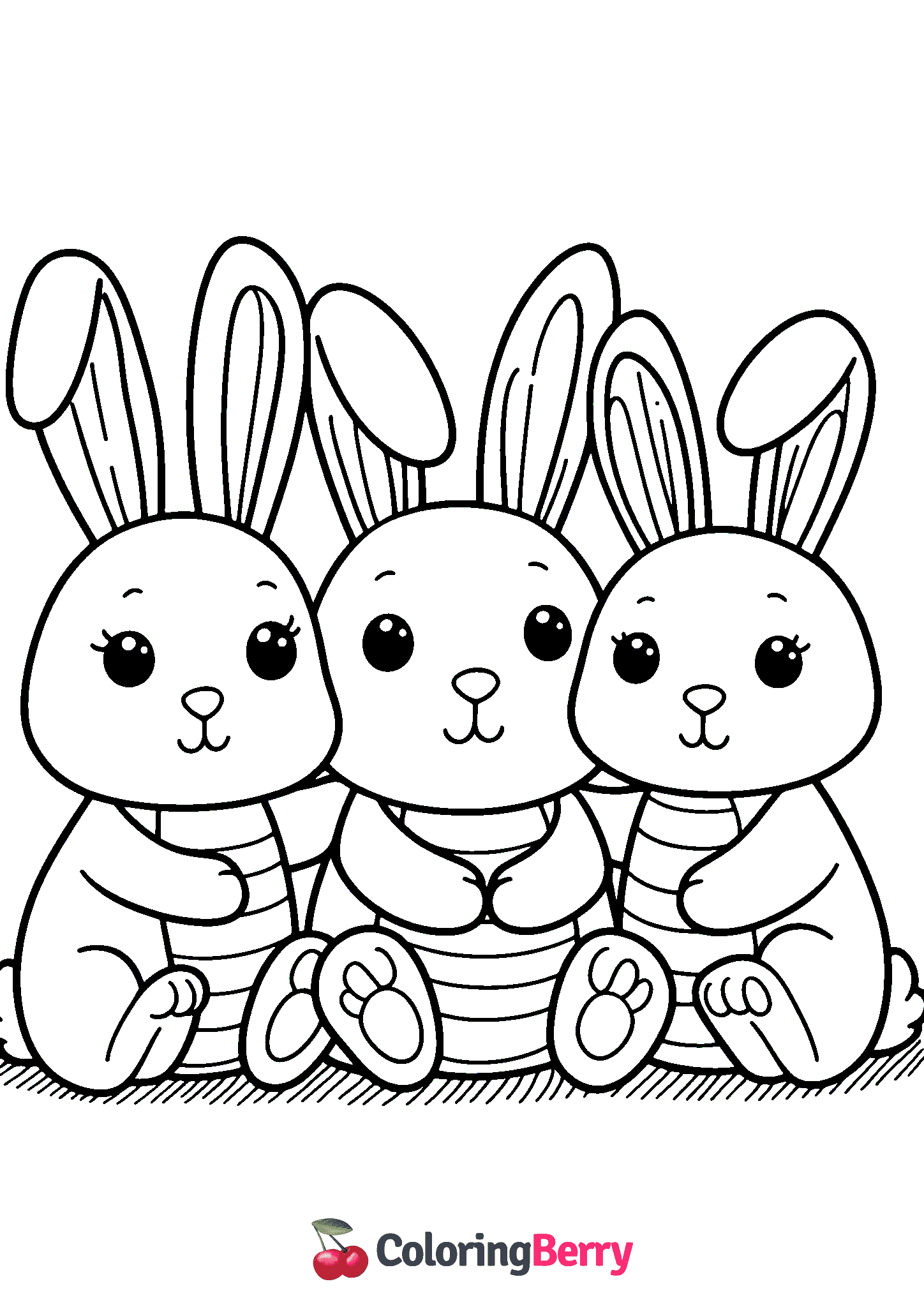 Rabbits Coloring Page (Free PDF Printable)
