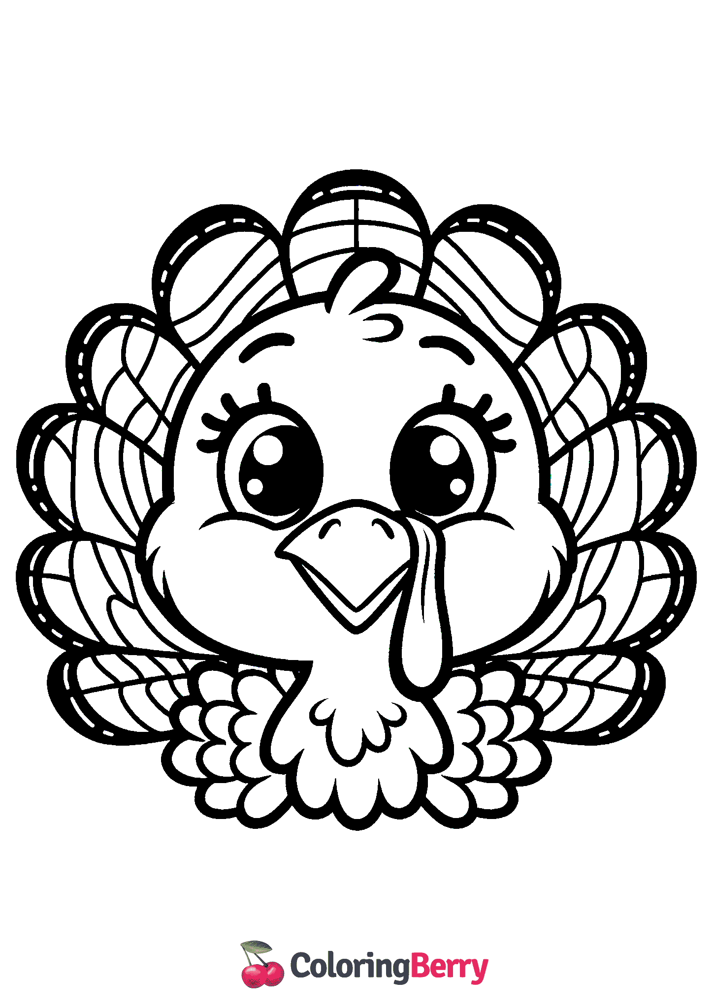 Turkey Head Coloring Page (Free PDF Printable)